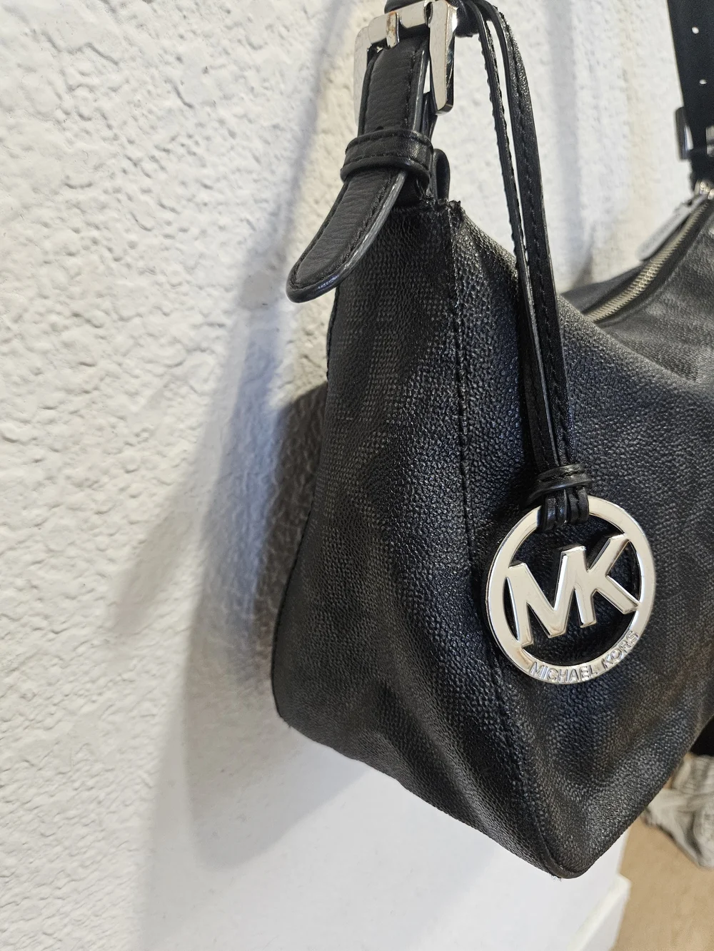 Michael Kors Jet Set Signature Pochette Bag - Black/Charcoal Monogram